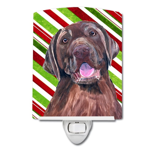 Caroline's Treasures SC9344CNL Labrador Candy Cane Holiday Christmas Ceramic Night Light, 6x4x3", multicolor