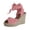 Pink, variant on Women's Bandage Casual Shoes Solid Comfortable Lace Up Platform Wedge Sandals Shoes