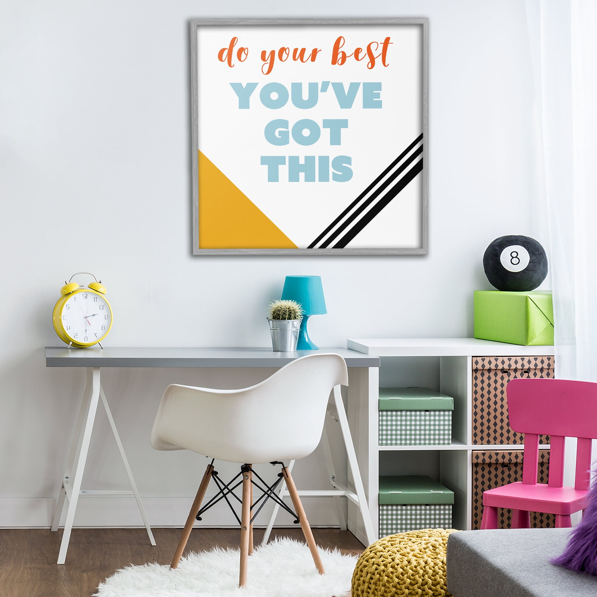 Stupell Industries Do Your Best You've Got This Gray Framed Giclee Art, design by Anna Quach