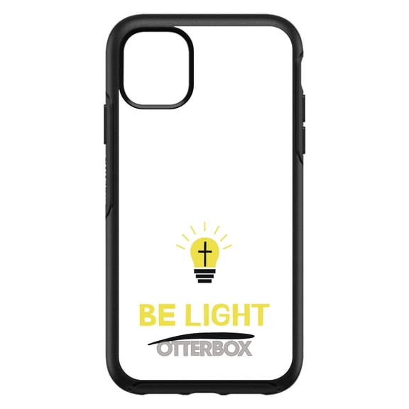 DistinctInk OtterBox Symmetry Custom Case for Apple iPhone 15 (6.1" Screen) - Cross in a Light Bulb - Slim Profile Design
