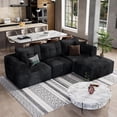 thumbnail image 5 of ChVans 110" L-Shaped Sectional Sofa with Convertible Left/Right Ottoman, Boneless Sofa with Oversized Chaise & Layered Cushion, Upholstered Couches for Living Room Bedroom, No Assembly, 5 of 10