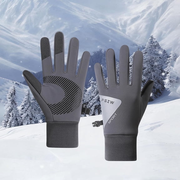 Caywon Women's Winter Outdoor Windproof Warm Gloves Water Repellent Touchscreen Reflective Gloves Cold Proof Hand Protection for Outdoor Sports and Commuting