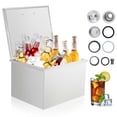 thumbnail image 1 of Drop in Ice Chest 20l x 16w x 13h Inch Stainless Steel Ice Cooler with Sliding Cover Drop in Ice Bin Included Drain-Pipe and Drain Plug for Cold Wine Beer, 1 of 3