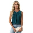 thumbnail image 3 of Women'S Silk Satin Tank Top Summer Business Casual Outfit 2025 Sleeveless Work Dressy Shirt Blue M, 3 of 9