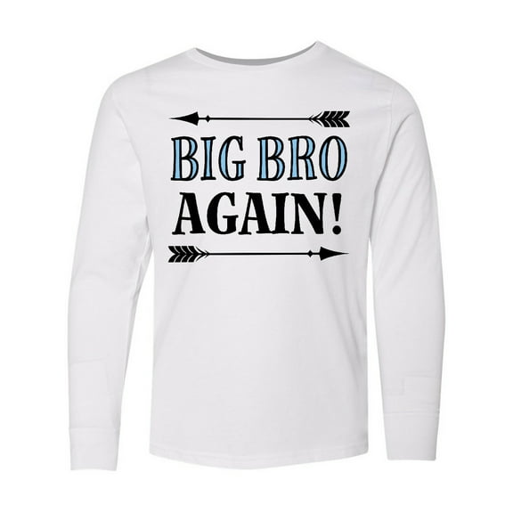 Inktastic Big Bro Again Announcement Boys Long Sleeve Youth T-Shirt