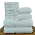 thumbnail image 2 of Luxury Hotel & Spa Quality, Quick Dry 100% Turkish Cotton, 700 GSM, Eco Friendly Towel, Bathroom and Kitchen Dobby Border Towels, 2-Bath Towel, 2-Hand Towel, 6-Washcloth (Bundle Set of 10, White), 2 of 3