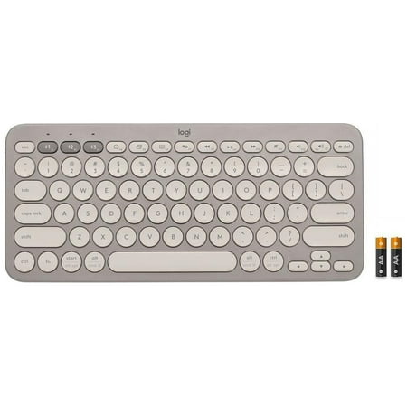 Logitech - K380 TKL Wireless Scissor Keyboard for PC, Laptop, Windows, Mac, Android, iPad OS, Apple TV - Sand