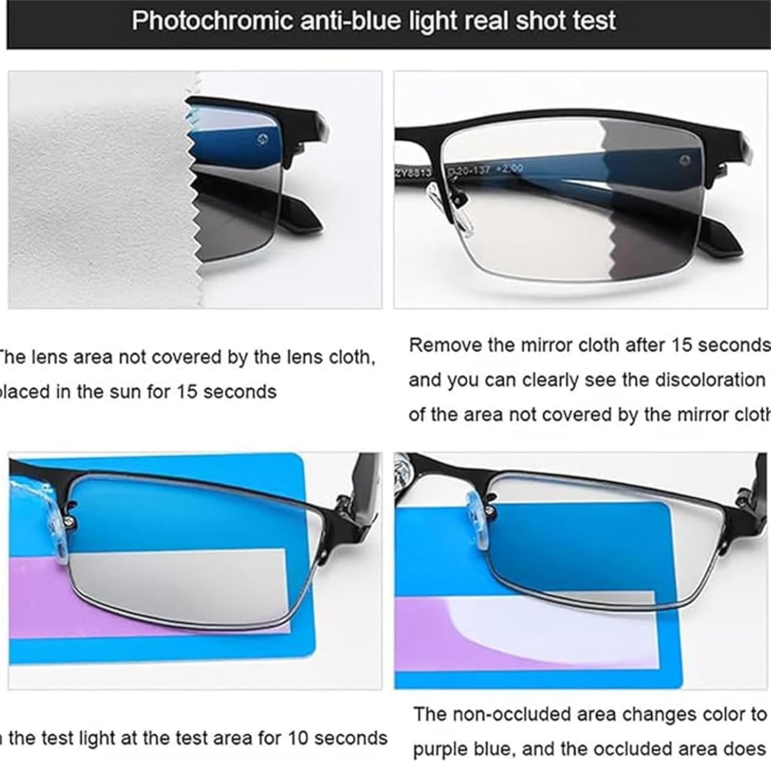 Ultra-Light Multi-Focal Photochromic Reading Glasses, Color-Changing Anti-Blue Light Glasses