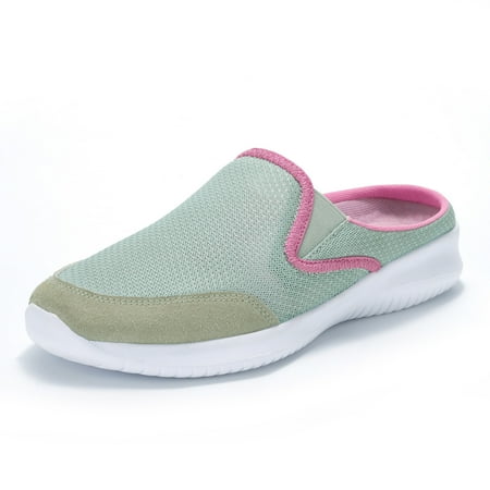 

Fangasis Womens Open Back Sneakers Comfort Slip On Mules Shoes Casual Blackless Loafers Size 8.5 Gray
