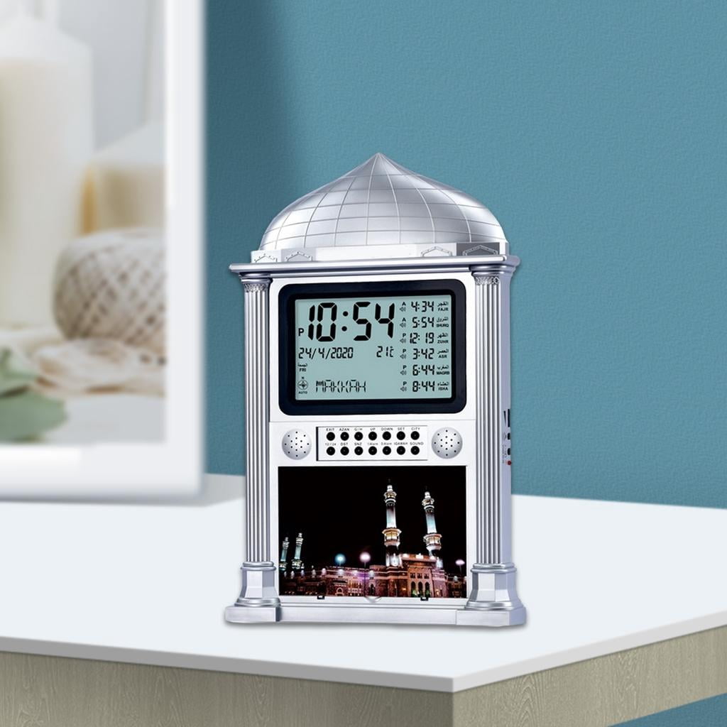HONCLL HA-4002 Metal Alarm Clock Digital Display Prayer Wall Clock with Build In Memory Chip Support AZAN Time Reminder