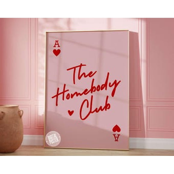 POSTER The Homebody Club Print Trendy Wall Art Prints Neutral Wall Decor Trendy Printable Art Living Room Decor Bar Cart Art Digital Prints UNFRAMED, 12x18