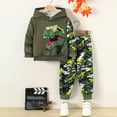 thumbnail image 5 of Jamsmile Toddler Boys Sets Outfits Sports Dinosaur Print Hooded Winter Pullover With Pants Outfits 2pcs Kids Boys Tracksuits, 5 of 9