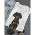 thumbnail image 3 of Cute Dachshund Sitting T-Shirt Women -Image by Shutterstock, Female Medium, 3 of 4