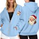 thumbnail image 1 of WILLBEST Sudadera de Mujer Ladies' Christmas Printed Zipper Long Sleeved Pocket Drawstring Casual Hooded Sweatshirt 1692 XXX-Grande, 1 of 8