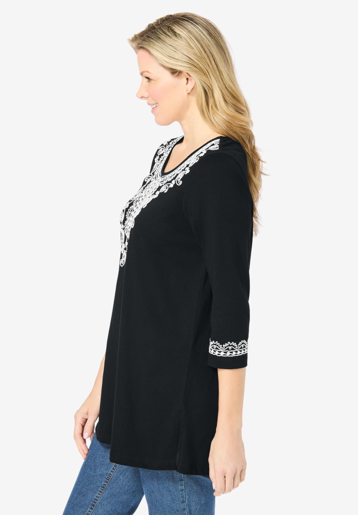 Plus Size Embroidered Knit Tunic - image 3