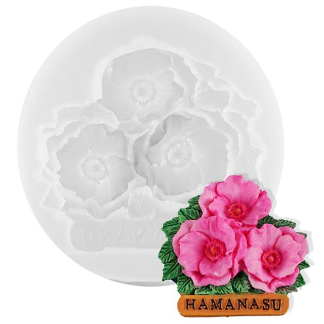 Molde de silicona tridimensional 3d Diy Fondant Mold (flor de rosa) Afortunado Sencillez