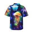 thumbnail image 3 of Balery Transparent Jellyfishes Print Men's Hawaiian Shirts Short Sleeve Beach Shirt Relaxed Fit Vacation Button Down Shirts-X-Large, 3 of 9