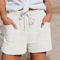 thumbnail image 2 of Royisotas Summer Plus Size Shorts for Women Casual Elastic Waist Pocket Drawstring Wide Leg Loose Solid Color Shorts, 2 of 8