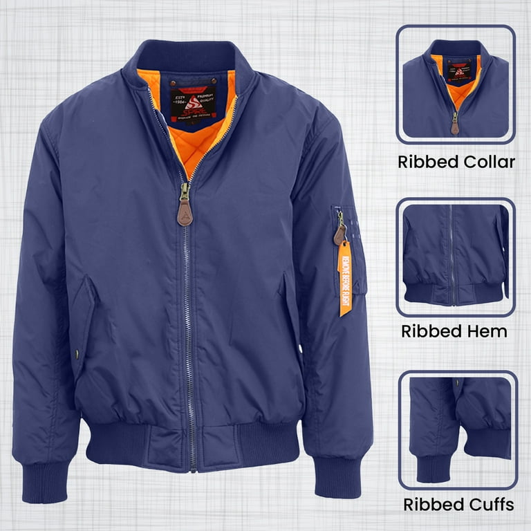 Men's Heavyweight MA-1 Bomber Flight Jacket (S-5XL) - Walmart.com