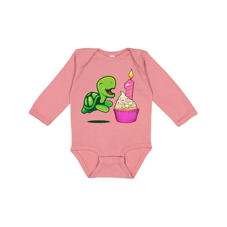 

Inktastic 1st Birthday Turtle Boys or Girls Long Sleeve Baby Bodysuit