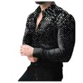 thumbnail image 1 of EIMELI Hommes Été Chemise à Revers Imprimé Bouton vers le Bas Cardigan Chemises, 1 of 6
