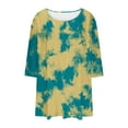 thumbnail image 6 of OSFVNOXV Plus Size Tops for Women,Loose Fit Tie Dyed Peplum Tops for Women,Oversized Graphic T-Shirts Loose Fit Flowy Lounge Blouse,Sizes L-5XL, 6 of 6