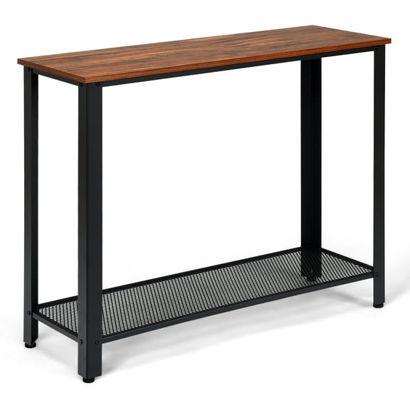 Console Entryway Table Sofa Table with Storage Shelf Metal Frame
