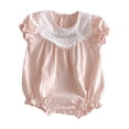 thumbnail image 2 of LYMAYTER 3-24M ‌‌‌‌‌‌‌‌Newborn Baby Girls Bubble Sleeve Romper Embroidered Ruffles Short-Sleeve Lightweight‌, 2 of 8