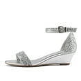 thumbnail image 3 of Dream Pairs Women Low Wedge Heel Sandals Open Toe Ankle Strap Buckle Lady Work Casual Shoes INGRID SILVER/GLITTER Size 9.5, 3 of 4