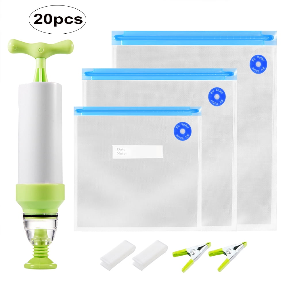 Vacuum Sealer with Hand Pump Reusable Vacuum Sealing Valve System, 15