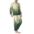 thumbnail image 2 of Fotbe Fog Forest Pattern Long Sleeve Pajama Set for Men,Sleepwear Set,2-piece Loungewear Set,Soft PJs Comfy Nightwear with Pockets-X-Large, 2 of 7