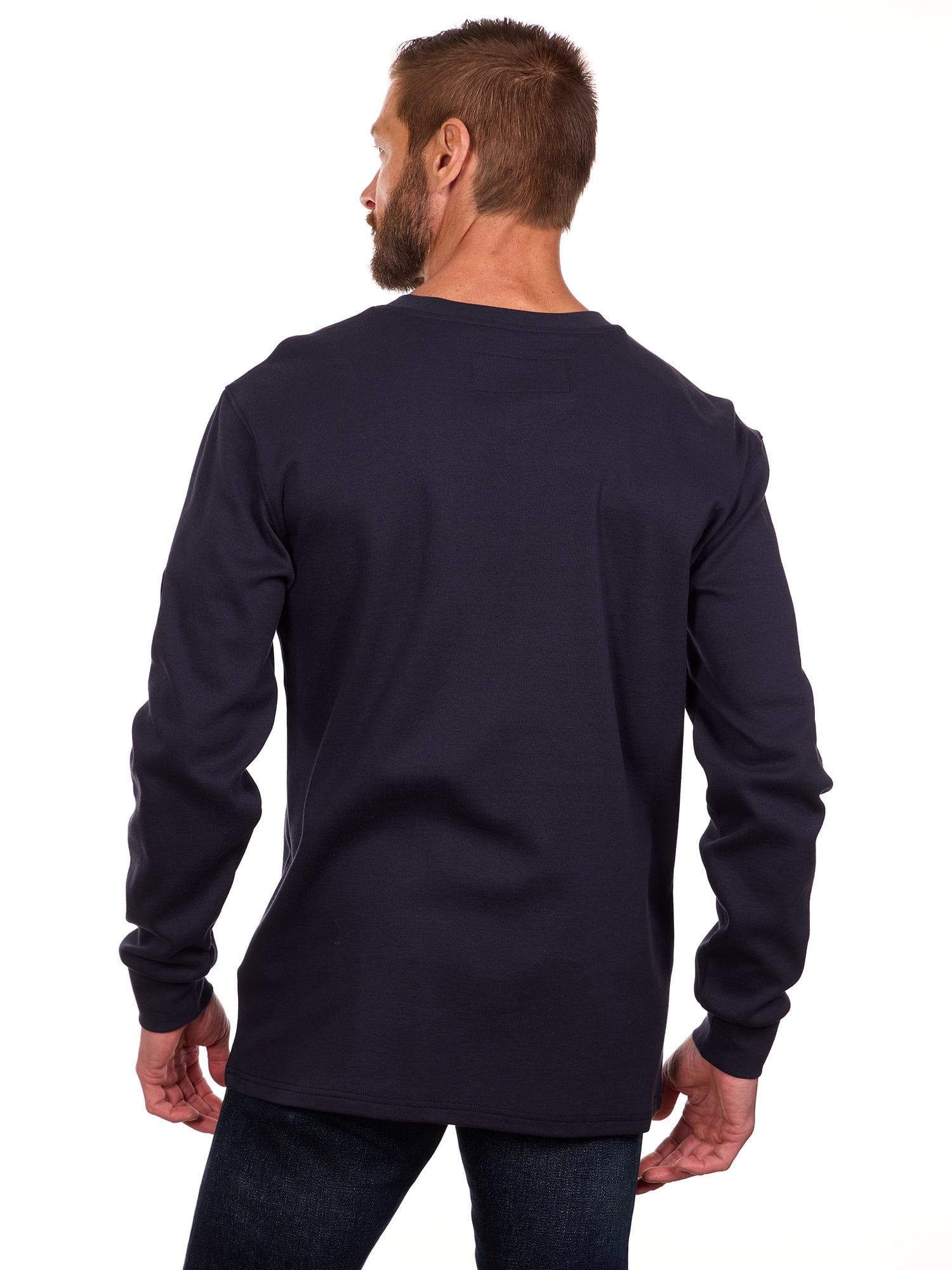 Bass Creek Outfitters Men's Flame Resistant Long Sleeve Henley Knit Top, Sizes M-2XL
