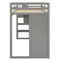 thumbnail image 5 of MODERNLUXE Wood Twin Size Loft Bed with Drawers and Shelves, Storage Bed with 2 Wardrobes, Gray, 5 of 15