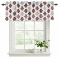 thumbnail image 2 of 2 Pack Valances for Windows, Moroccan Geometric Window Valances for Living Room/Bedroom/Bathroom, Vintage Boho Rhombic Pattern Red Gray Light Filtering Kitchen Curtain Valance 42"W x18" L, 2 of 9