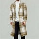 thumbnail image 4 of Kalauyu Men's Casual Notched Collar Plaid Single Breasted Wool Blend Formal Trench Top Coat, 4 of 7