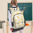thumbnail image 7 of FORMRS Unisex School Backpack 17" Student Travel Bag with Laptop Compartment, Yellow Duck Leaves Pattern, 7 of 7
