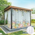 thumbnail image 6 of Outdoor Curtains for Patio Waterproof, Easter Eggs Outdoor Privacy Panels Grommet, Spring Botanical Flowers Eucalyptus Leaf Wood Blackout Outside Curtains for Porch/Cabana 54"x108", 2 Panels, 6 of 8