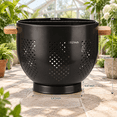 Colander Coated Light Black 5.5 Quart Metal Colander With Wood Handle And Stable Base ...