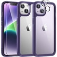 thumbnail image 1 of TAURI Funda para iPhone 14 Pro Max, [5 en 1] 1 funda transparente [no amarillenta] con 2 protectores de pantalla de vidrio templado + 2 protectores de lente de cámara, [protección contra caídas de gra, 1 of 4
