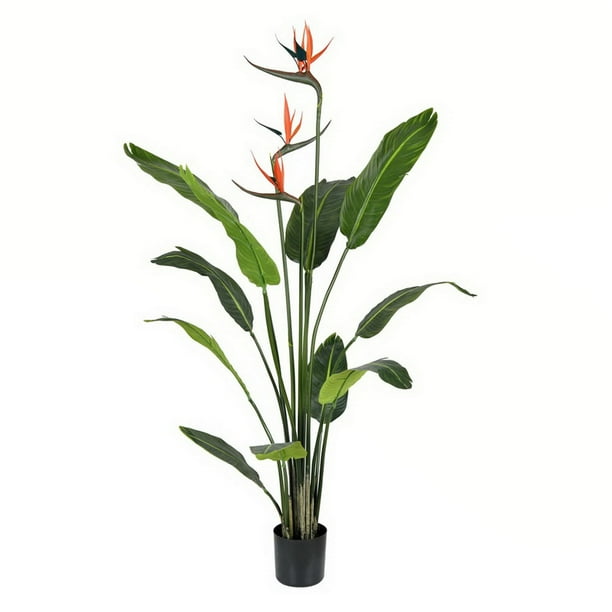 Vickerman 605745 4' Potted Bird of Paradise Palm 11 Leave (TB191240