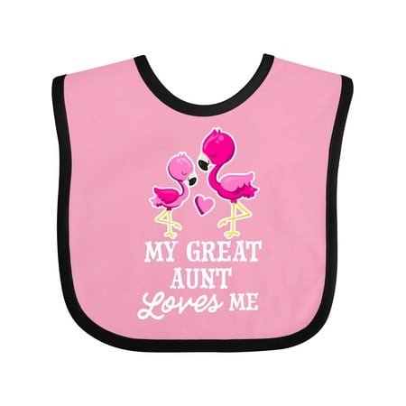 

Inktastic My Great Aunt Loves Me with Two Flamingos Gift Baby Boy or Baby Girl Bib