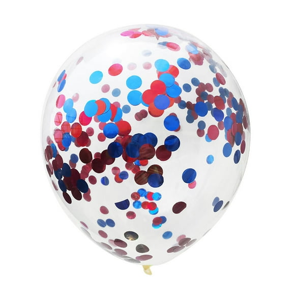 Worgeous 32Pcs Round Latex Balloons Red Blue White Sequin For Festival And Special Occasions