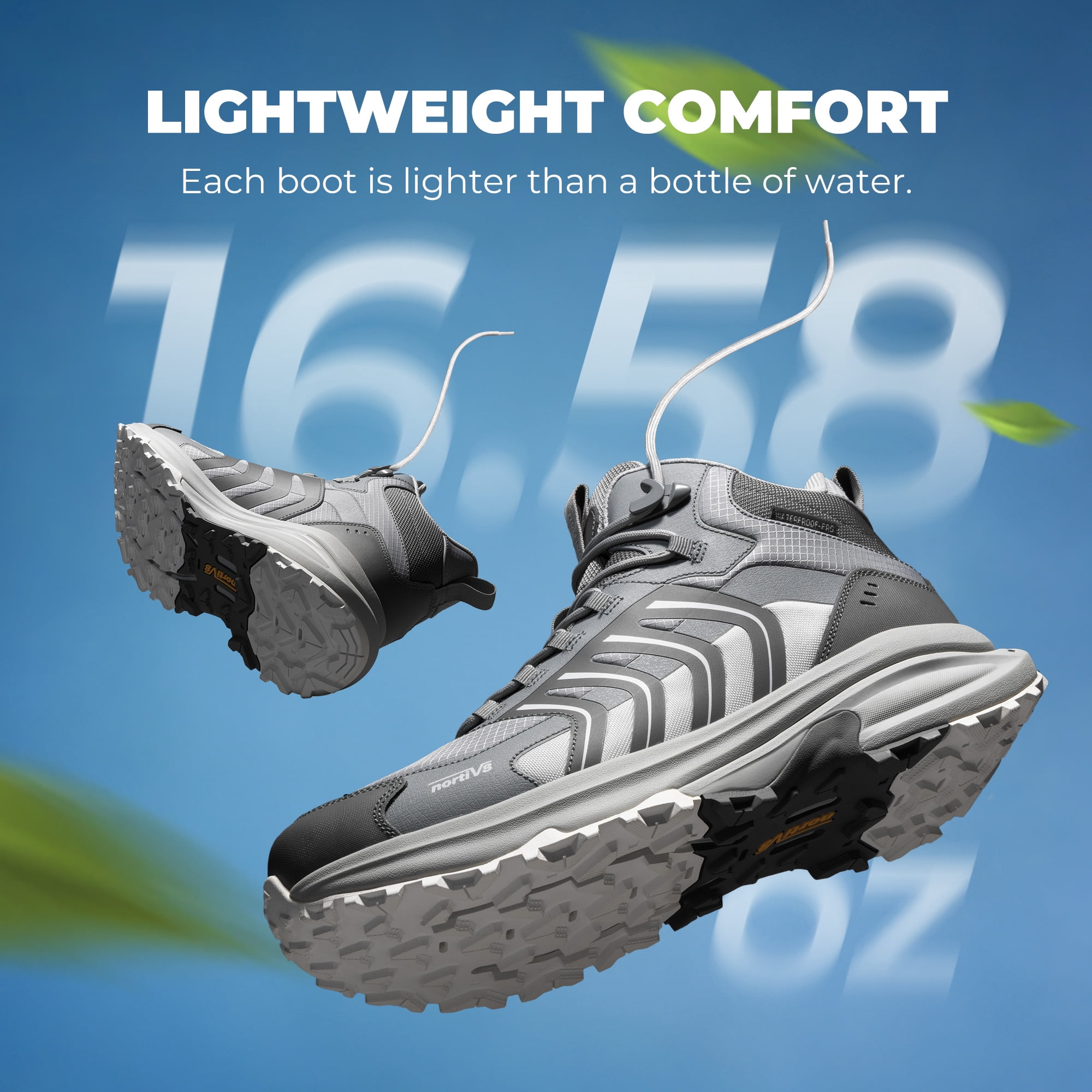 NORTIV 8 Men's Waterproof PRO Hiking Boots Lightweight Outdoor Trekking Camping Climbing Shoes for All Day Comfort Armadillo FieldLite