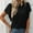 Black, variant on Women's Textured Round Neck Flutter Sleeve T Shirt for Casual Wear Short Sleeve Tunic Tops for Women Womens Tshirts Tunic Tops