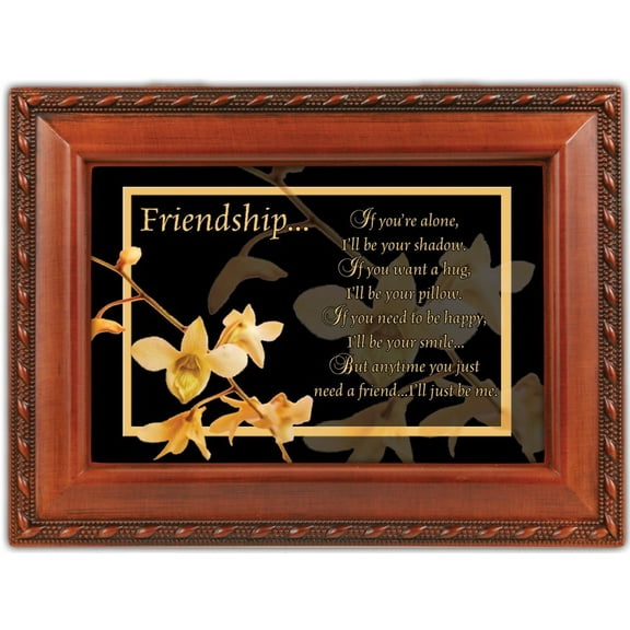 Cottage Garden Friendship Woodgrain Music Box Plays Friends Are For