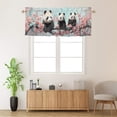 thumbnail image 2 of Cute Panda Valance Rod Pocket Window Curtain for Kitchen Cartoon Panda Cherry blossoms Animal Theme Window Treatment for Living Room Bedroom Bathroom 54 by 18 in, 1 Panel, 2 of 6