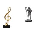 thumbnail image 1 of Figura de escritorio con forma de nota musical, escultura de caballero, estatua de resina, adorno artesanal único de colección, ideal para decorar el, 1 of 8