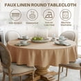 thumbnail image 5 of ICEANT 24 inch End Bedside Table Cover, Linen Woven Waterproof Round Table Cloth, Solid Textured Linen Spill-Proof Table Cloth for Nightstand, Yellow, 5 of 5