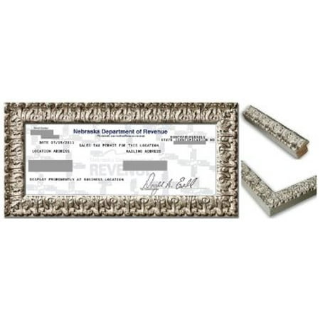 Natural Steel Frame - Sales Tax Certificate Wood Frame - 8.5 x 3.5 Inches