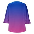 thumbnail image 4 of Women 2026 Summer Short Sleeve T-Shirts Crewneck Loose Casual Color Block Fashion Tee Tops, 4 of 6